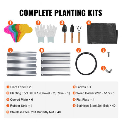 010806737477 - 48.2" Galvanized Raised Garden Bed for Flowers & Vegetables