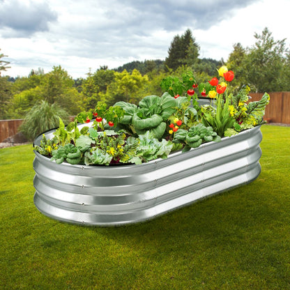 010806737477 - 48.2" Galvanized Raised Garden Bed for Flowers & Vegetables