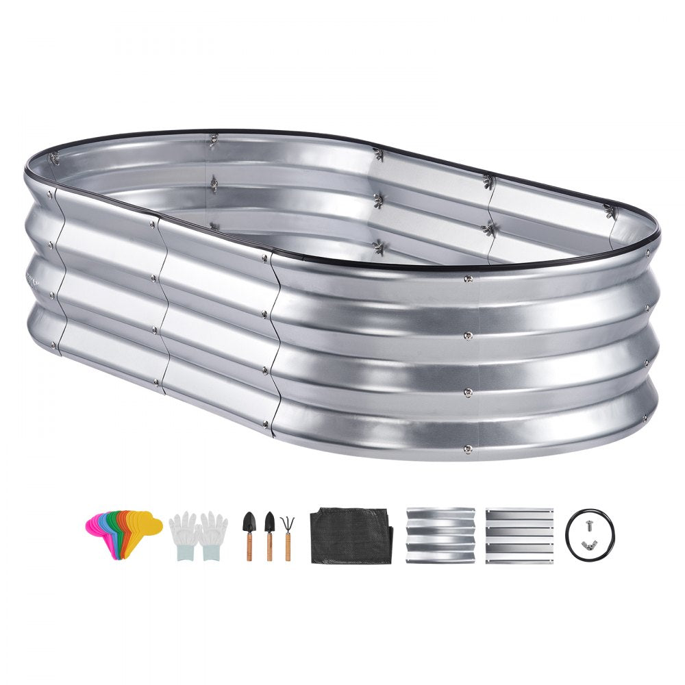 010806737477 - 48.2" Galvanized Raised Garden Bed for Flowers & Vegetables