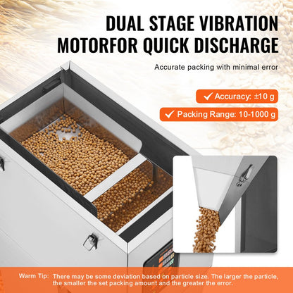 F-1000-V1 - Versatile Particle Filler for Grains & Seeds, 10g to 1000g