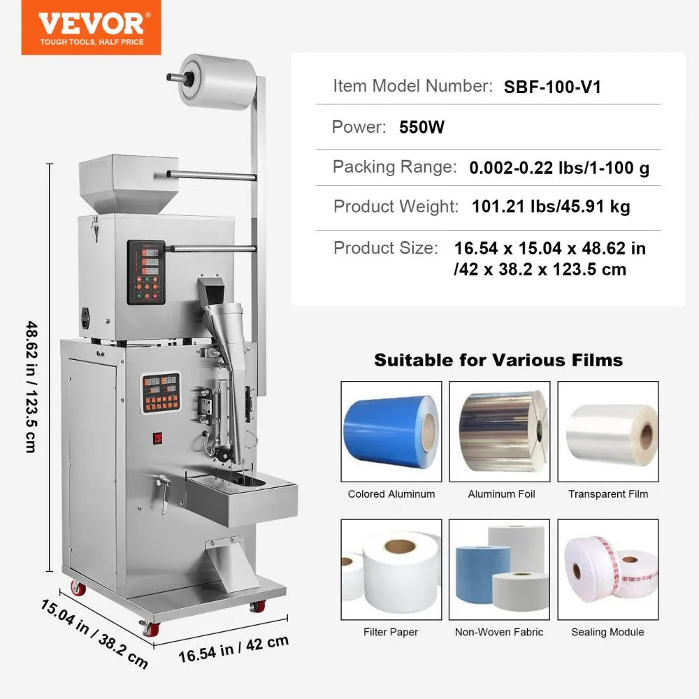 SBF-100-V1 - Versatile Automatic 1-100g Particle Packaging Machine for Various Materials