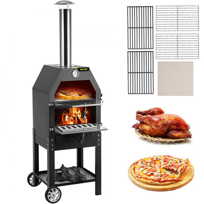 JY-MY-PSL-12 - 12" Wood-Fired Pizza Oven, 932°F, Lightweight & Portable