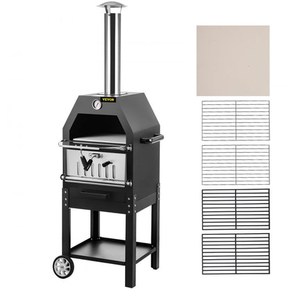 JY-MY-PSL-12 - 12" Wood-Fired Pizza Oven, 932°F, Lightweight & Portable