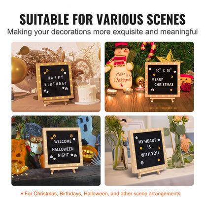zoe-B0018B - 10" LED Black Felt Letter Board for Messages