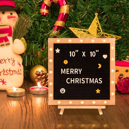 zoe-B0018B - 10" LED Black Felt Letter Board for Messages