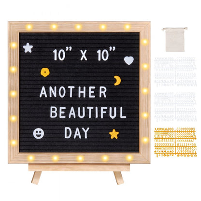 zoe-B0018B - 10" LED Black Felt Letter Board for Messages