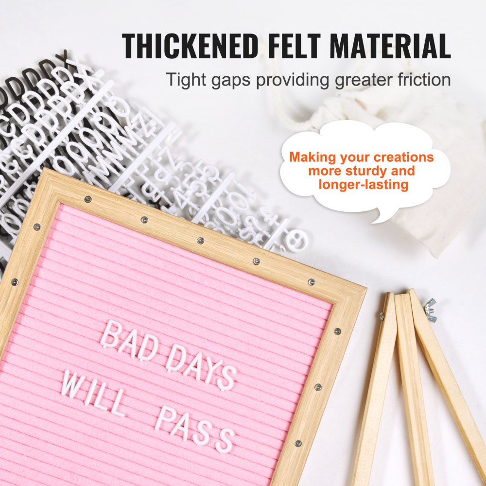 zoe-B0018P - 10" Pink Felt Letter Board with 510 Letters for Announcements