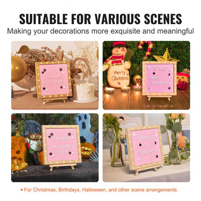 zoe-B0018P - 10" Pink Felt Letter Board with 510 Letters for Announcements