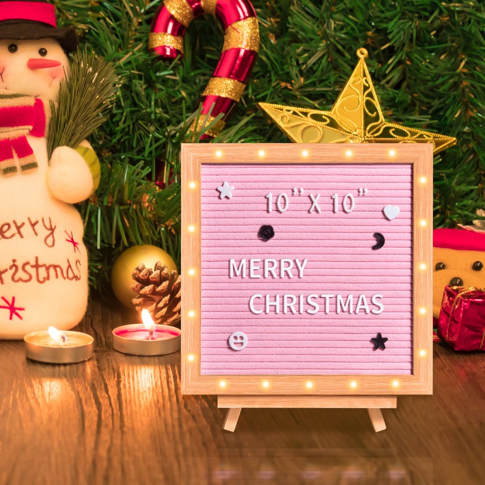 zoe-B0018P - 10" Pink Felt Letter Board with 510 Letters for Announcements