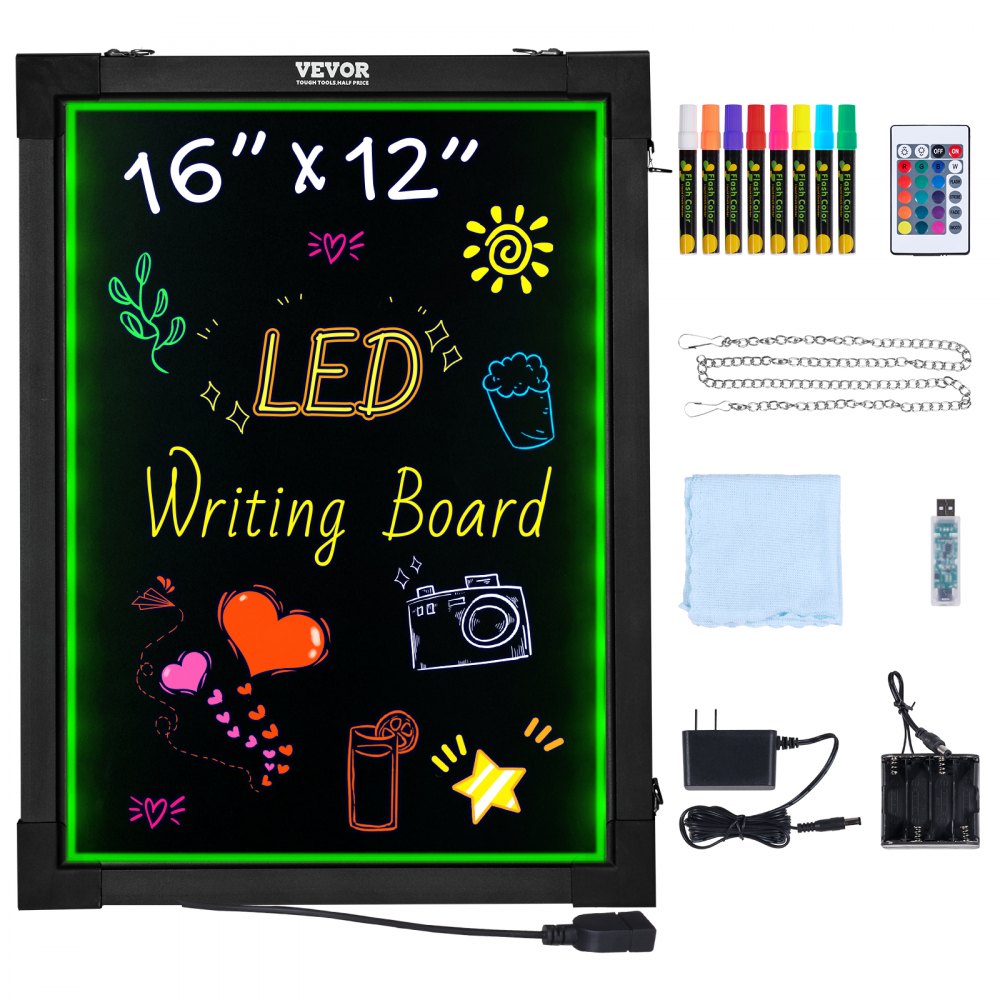A34 Wall-mounted 3040 - Vibrant LED Message Board with Remote Control, 16" x 12"