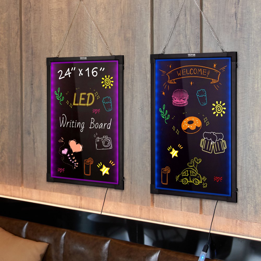 A46 Wall-mounted 4060 - Vibrant 24"x16" LED Message Board for Menus