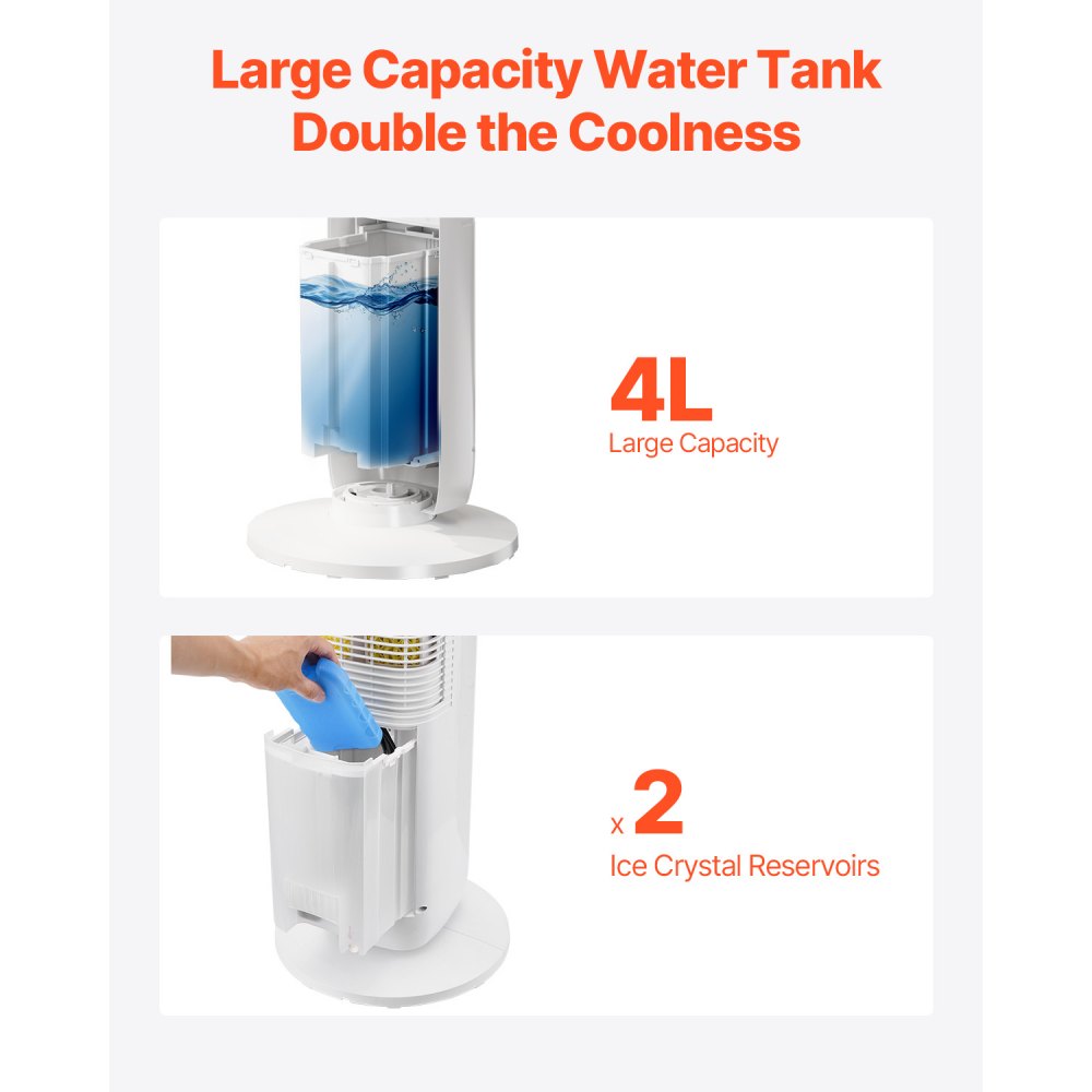FKT007R - 40" Tower Fan with 4L Water Tank & 70° Oscillation