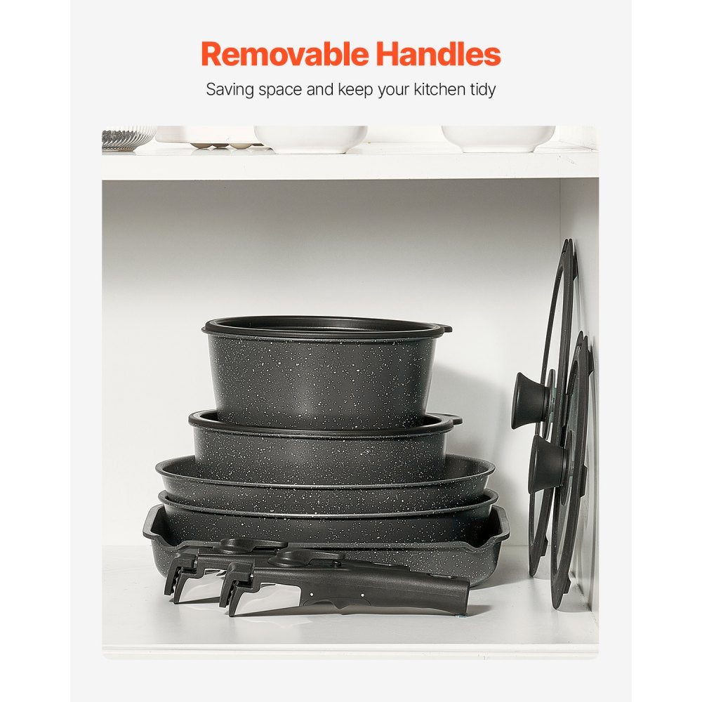 SS-LY-02 - 17-Piece Nonstick Cookware Set with Easy Storage and Versatile Design