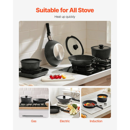 SS-LY-02 - 17-Piece Nonstick Cookware Set with Easy Storage and Versatile Design