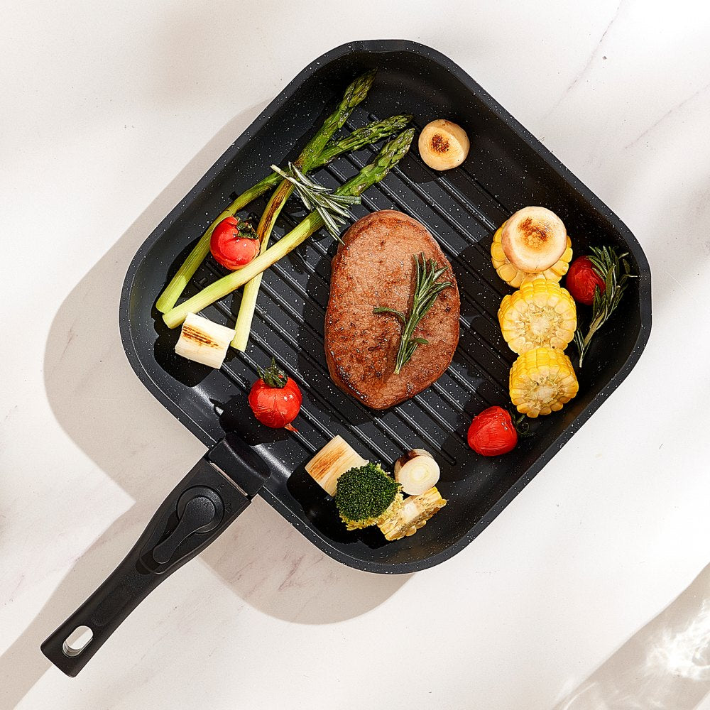 SS-LY-02 - 17-Piece Nonstick Cookware Set with Easy Storage and Versatile Design