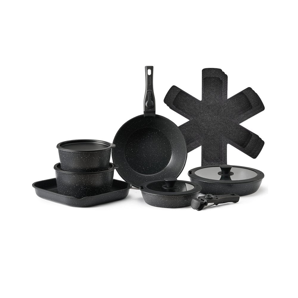 SS-LY-02 - 17-Piece Nonstick Cookware Set with Easy Storage and Versatile Design