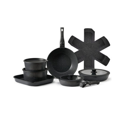SS-LY-02 - 17-Piece Nonstick Cookware Set with Easy Storage and Versatile Design