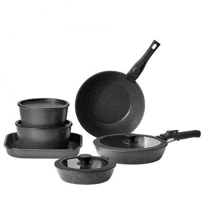 SS-LY-02 - 17-Piece Nonstick Cookware Set with Easy Storage and Versatile Design