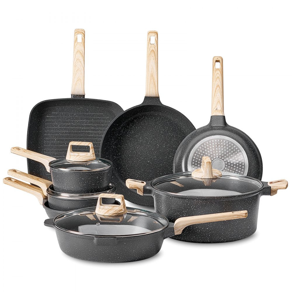 SS-LY-07 - 19-Piece Nonstick Granite Cookware Set for All Stovetops