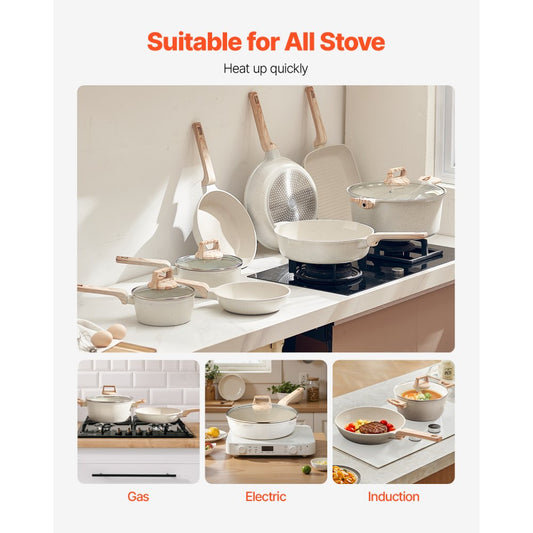 SS-LY-06 - 19-Piece Granite Nonstick Cookware Set for Versatile Cooking