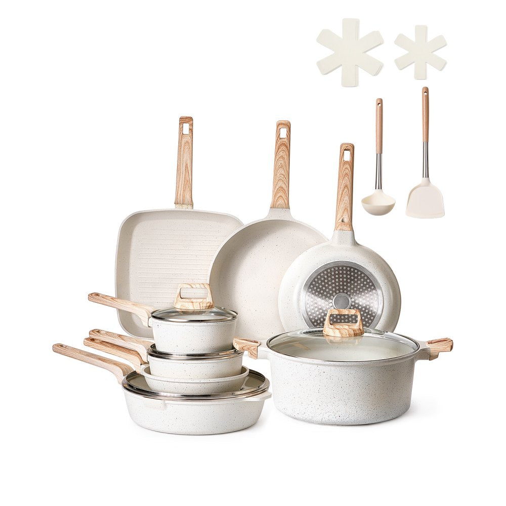 SS-LY-06 - 19-Piece Granite Nonstick Cookware Set for Versatile Cooking