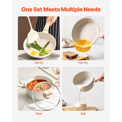 SS-LY-04 - 17-Piece Nonstick Granite Cookware Set for Easy Cooking