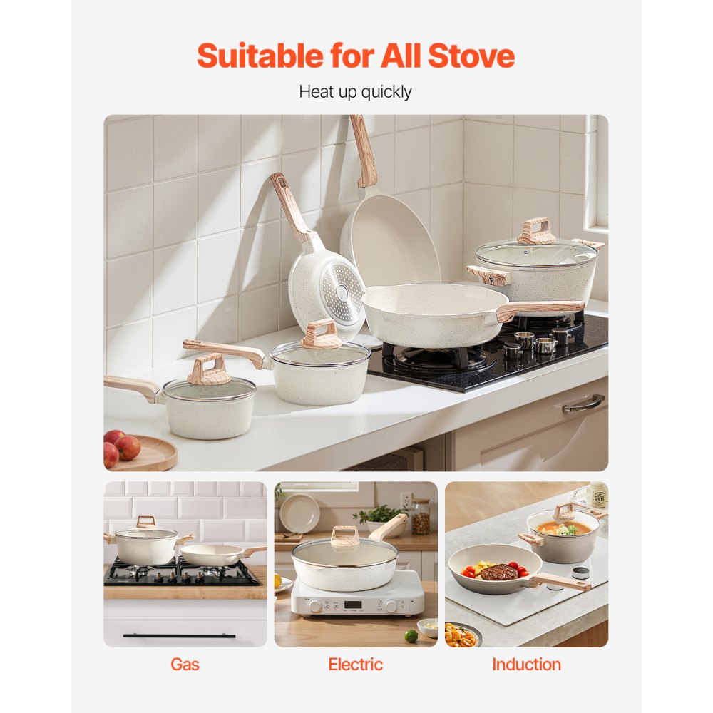 SS-LY-04 - 17-Piece Nonstick Granite Cookware Set for Easy Cooking