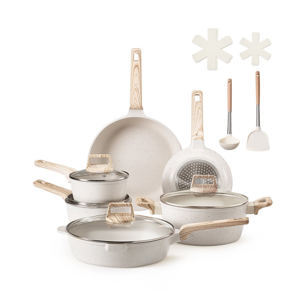 SS-LY-04 - 17-Piece Nonstick Granite Cookware Set for Easy Cooking