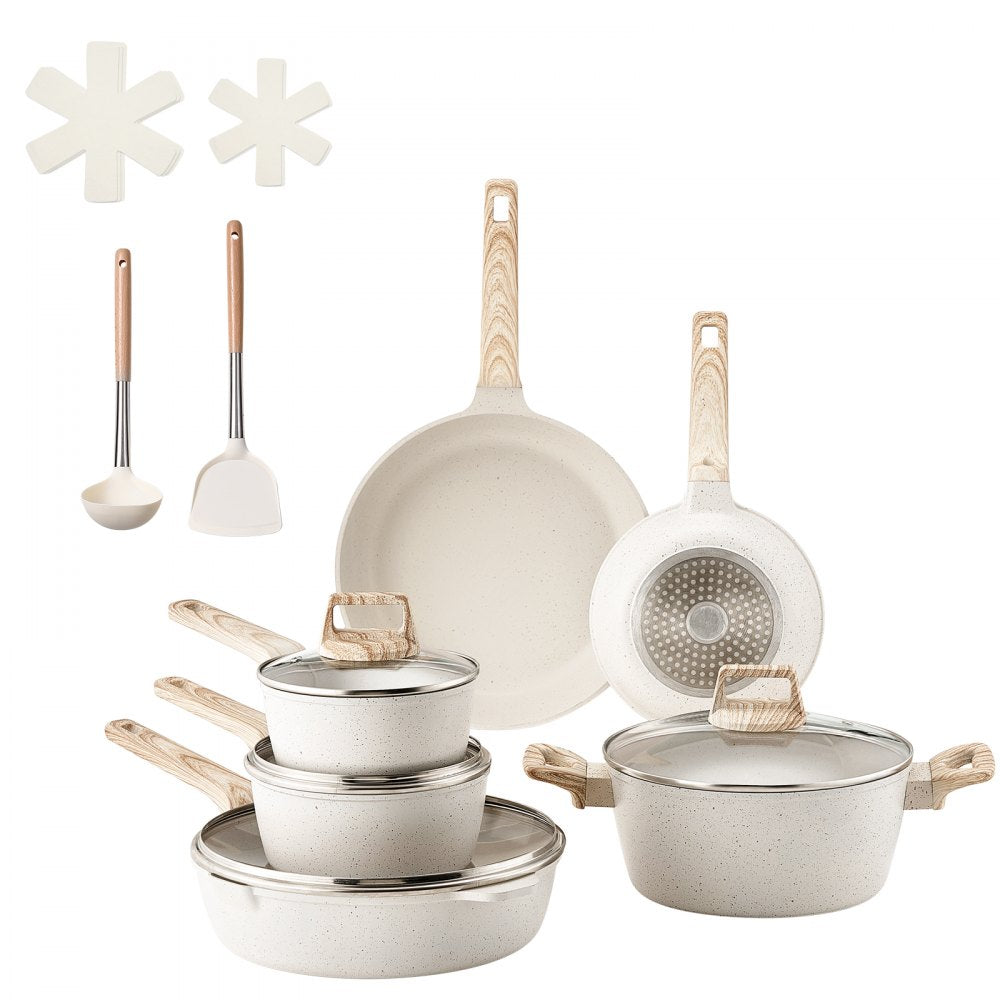 SS-LY-04 - 17-Piece Nonstick Granite Cookware Set for Easy Cooking