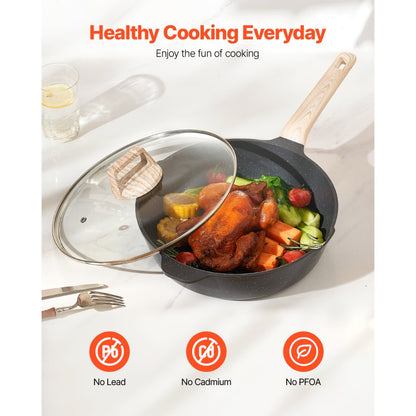 SS-LY-05 - 17-Piece Nonstick Cookware Set with Maifan Stone Finish