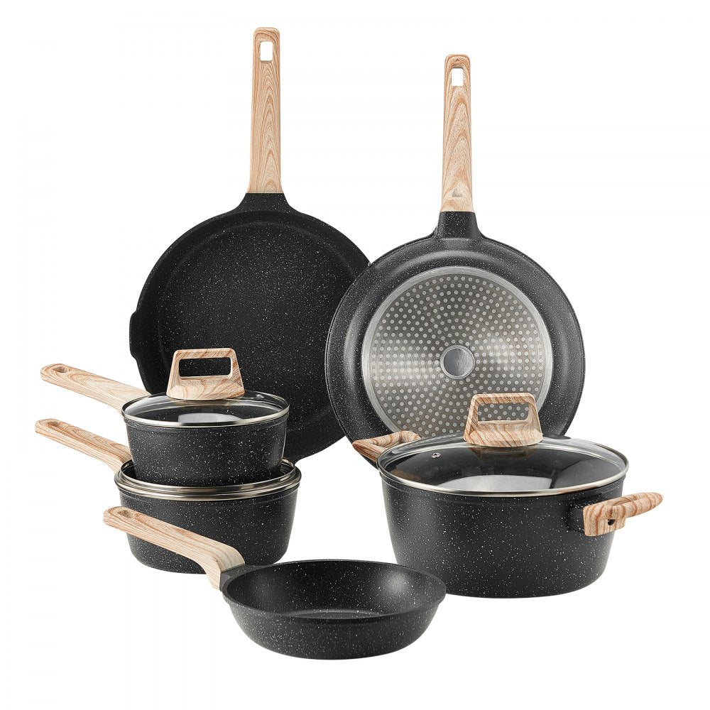 SS-LY-05 - 17-Piece Nonstick Cookware Set with Maifan Stone Finish
