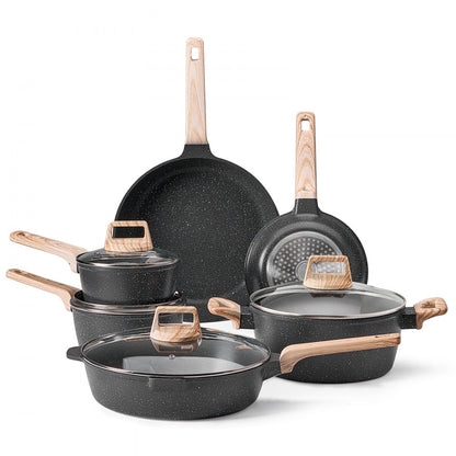 SS-LY-05 - 17-Piece Nonstick Cookware Set with Maifan Stone Finish