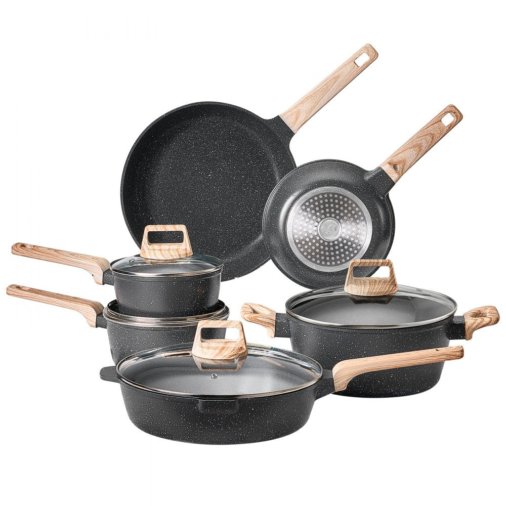 SS-LY-05 - 17-Piece Nonstick Cookware Set with Maifan Stone Finish