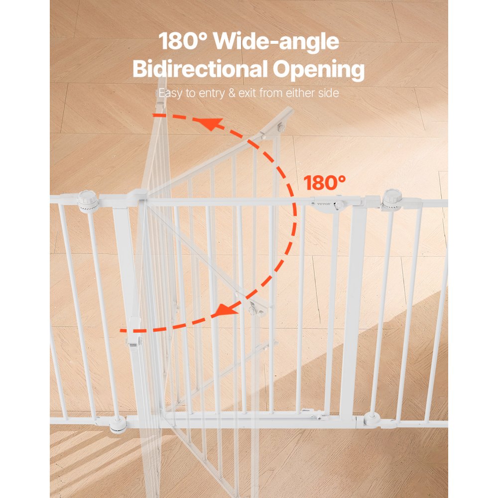 YFB1001W - 8-Panel Foldable Baby Gate, 192in x 28in, Secure Access