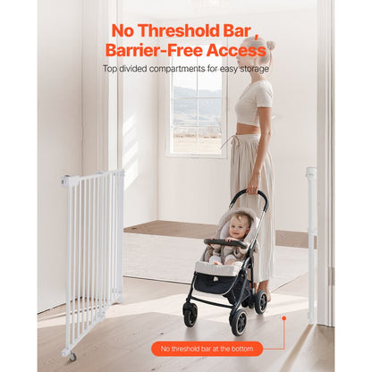 YFB1005W - 29.5-43 in Double-Lock Baby Gate with 180° Opening