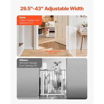 YFB1005W - 29.5-43 in Double-Lock Baby Gate with 180° Opening