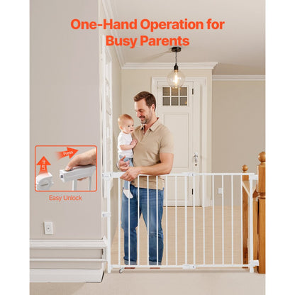YFB1005W - 29.5-43 in Double-Lock Baby Gate with 180° Opening