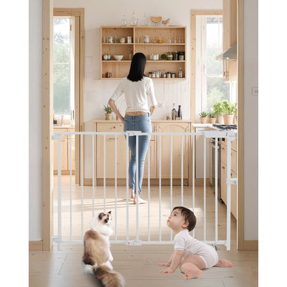 YFB1005W - 29.5-43 in Double-Lock Baby Gate with 180° Opening