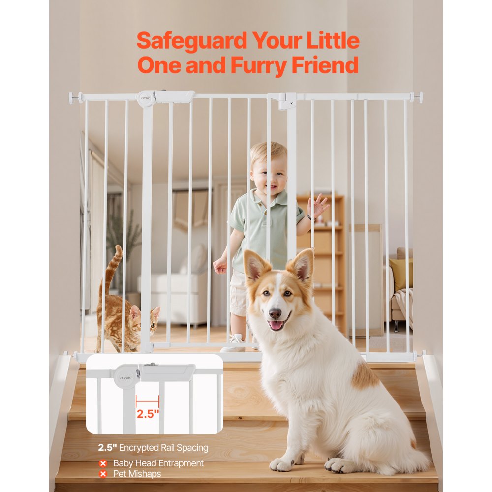 YFB1004W - Adjustable 36" Baby Gate, 26-48" Wide for Pets