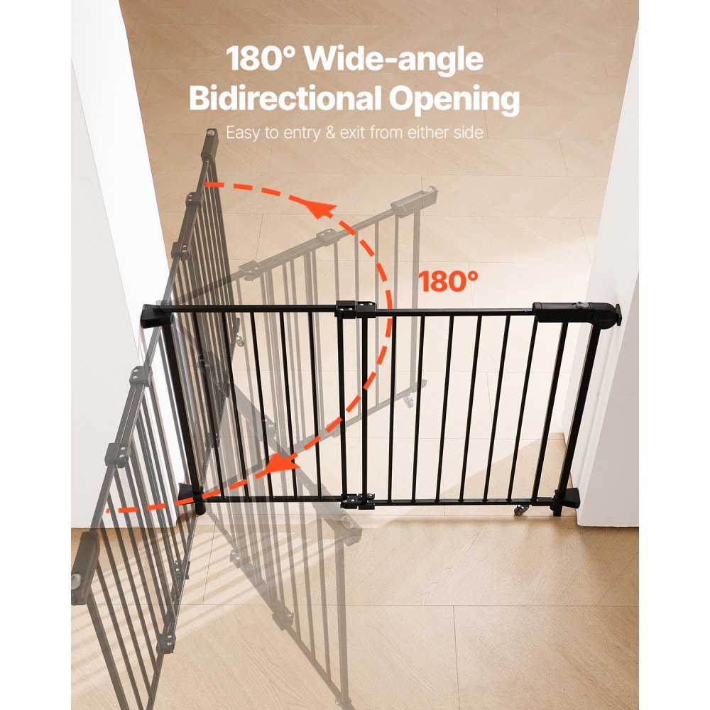 YFB1005B - 29.5-43 in Wide Baby Gate with Double Lock & 180° Access