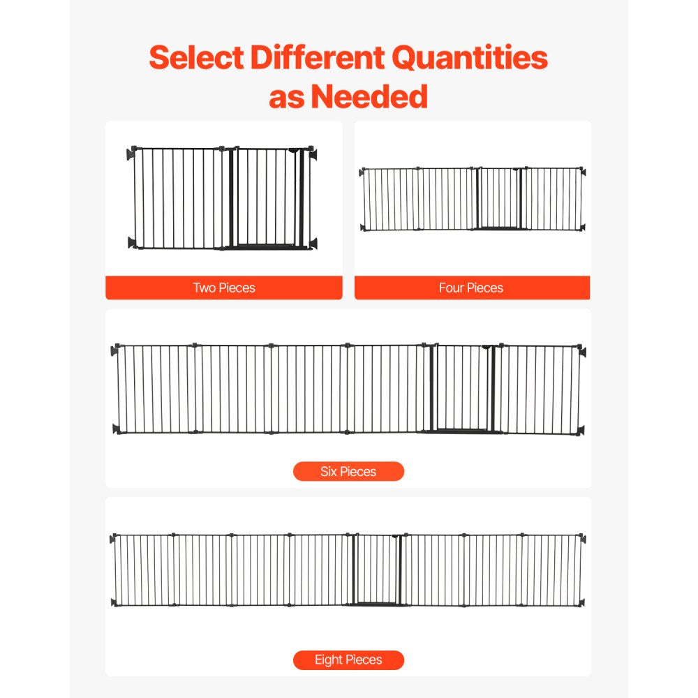 YFB1001B - 8-Panel 28" High Extra-Wide Baby Gate in Black