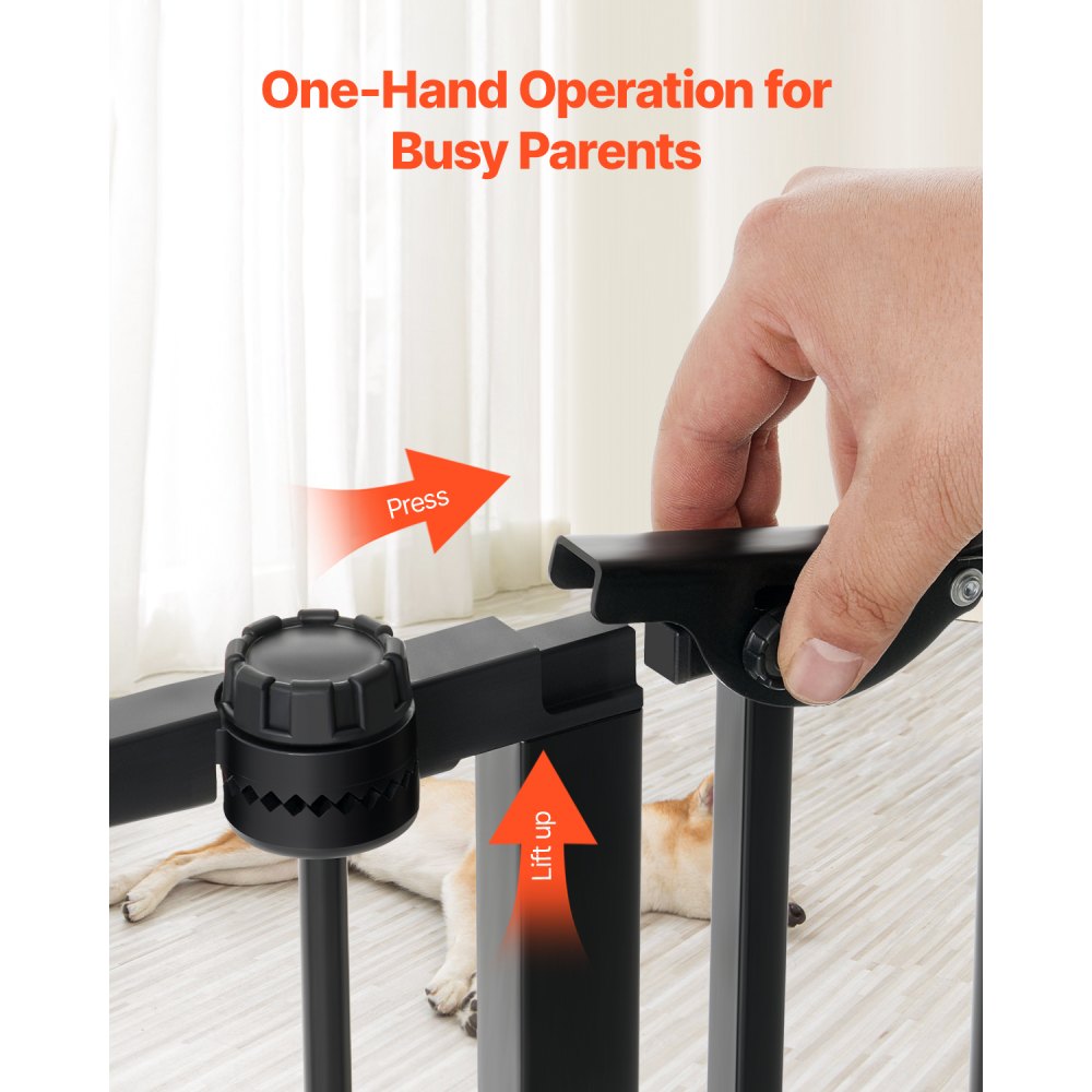 YFB1001B - 8-Panel 28" High Extra-Wide Baby Gate in Black