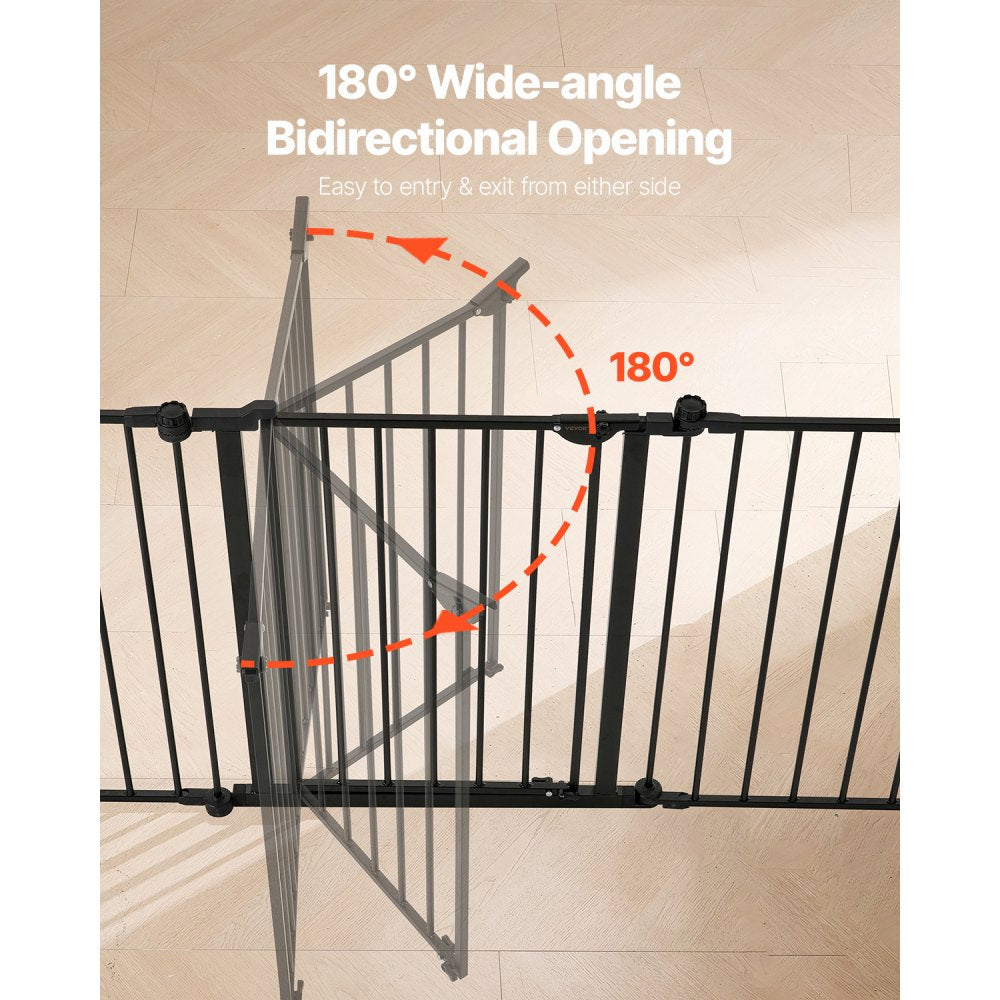 YFB1001B - 8-Panel 28" High Extra-Wide Baby Gate in Black