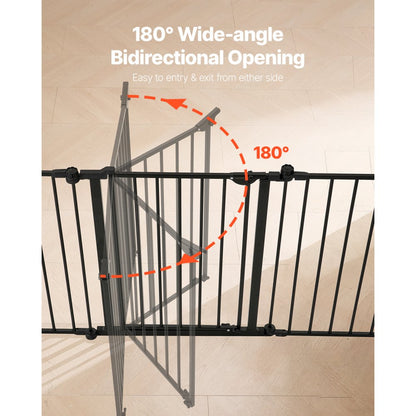 YFB1001B - 8-Panel 28" High Extra-Wide Baby Gate in Black