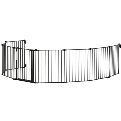 YFB1001B - 8-Panel 28" High Extra-Wide Baby Gate in Black