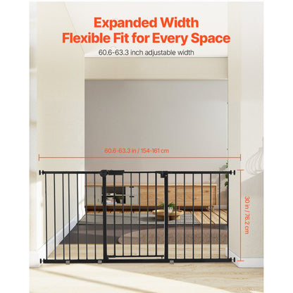 YFB1002B - Pressure-Mount Baby Gate, 60.6-63.3 in x 30 in