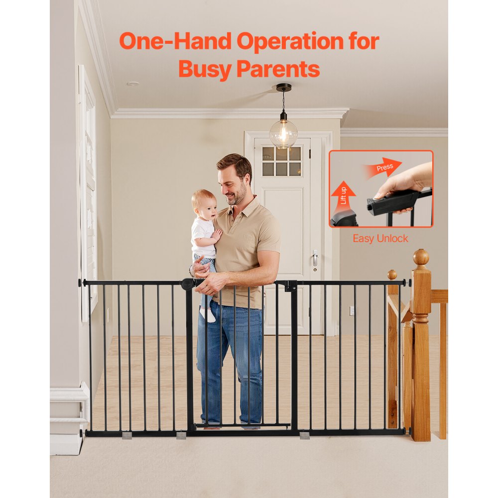 YFB1002B - Pressure-Mount Baby Gate, 60.6-63.3 in x 30 in