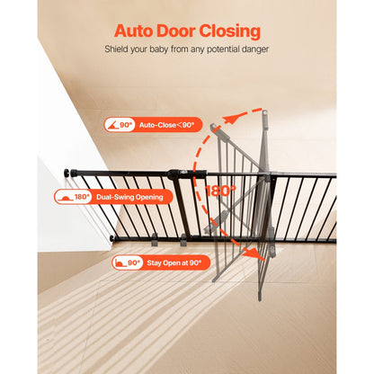 YFB1002B - Pressure-Mount Baby Gate, 60.6-63.3 in x 30 in