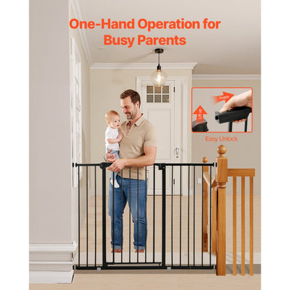 YFB1004B - 36” High Adjustable Baby Gate, 26-48” Wide, Auto-Close