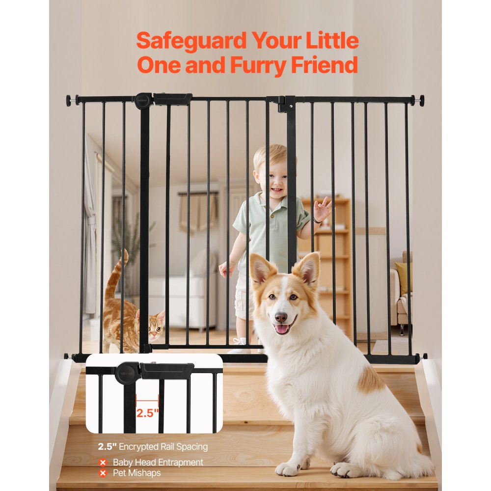 YFB1004B - 36” High Adjustable Baby Gate, 26-48” Wide, Auto-Close